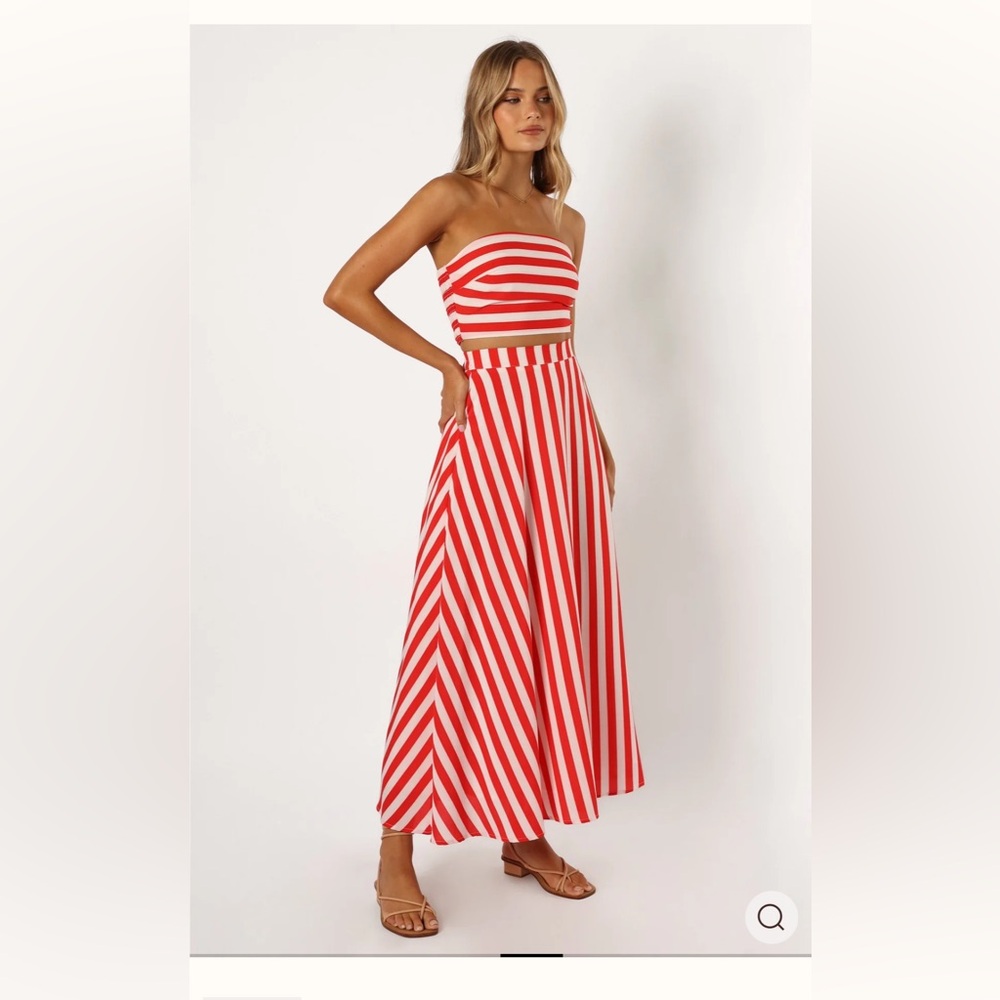 Petal and Pup Elijah Set - Red White Stripe Size M Two Piece Set - Picture 6 of 13